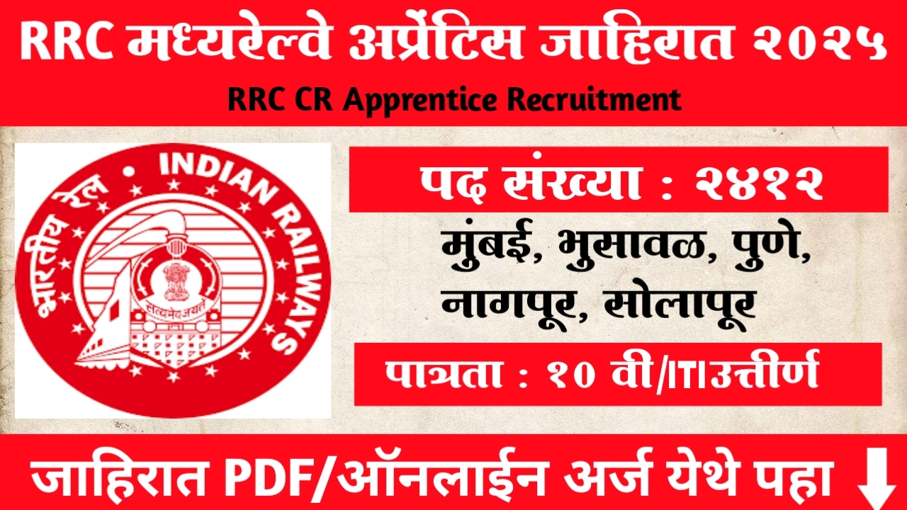 RRC CR Apprentice Recruitment 2025