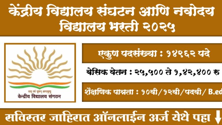 Kendriya Vidyalay Sangathan Recruitment 2025