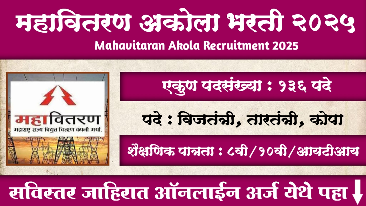 Mahavitaran Akola Bharti 2025
