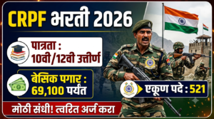 CRPF Sports Quota Recruitment 2026: 10वी/12वी उत्तीर्ण उमेदवरांसाठी सुवर्ण संधी.
